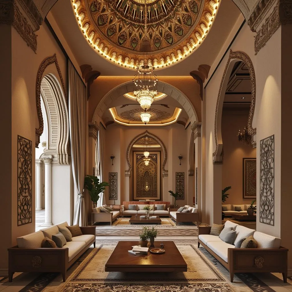 تصميم داخلي لمجلس عربي فاخر